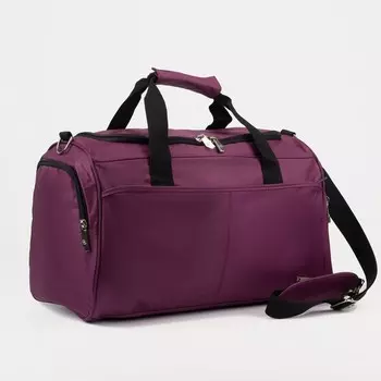 Сумка спортивная, отдел на молнии, 3 наружных кармана, длинный ремень, цвет фиолетовый