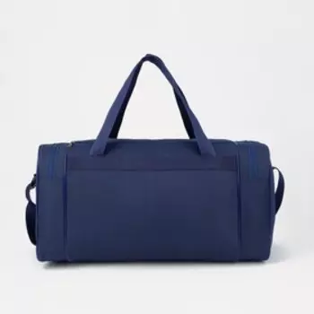 Сумка спортивная на молнии, 4 наружных кармана, длинный ремень, средний размер, цвет синий