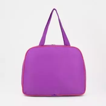 Сумка спортивная на молнии, без подкладки, наружный карман, цвет фиолетовый/розовый