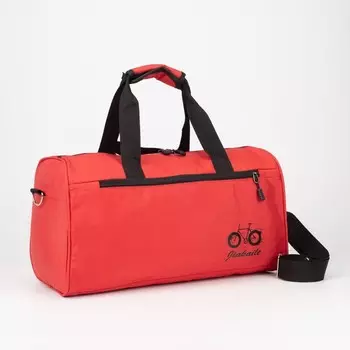 Сумка спортивная, отдел на молнии, наружный карман, длинный ремень, цвет красный