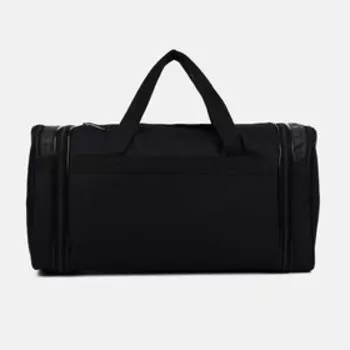 Сумка спортивная на молнии, с увеличением, 3 наружных кармана, длинный ремень, цвет чёрный/хаки