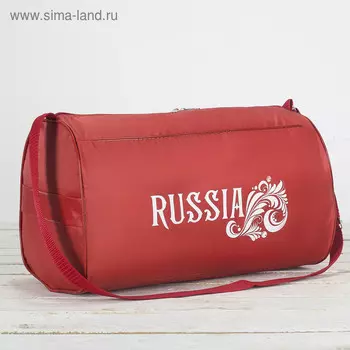 Сумка спортивная Russia-хохлома на молнии, наружный карман, цвет красный