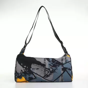 Сумка спортивная на молнии TEXTURA, регулируемый ремень, средний размер, разноцветная/серая/жёлтая