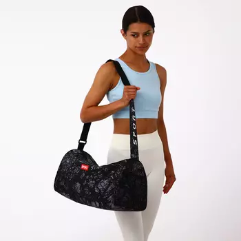 Сумка спортивная на молнии TEXTURA, регулируемый ремень, средний размер, серая