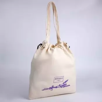 Сумка текстильная, на шнурках BOTANIKA, бежевая