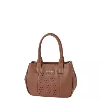 Сумка тоут иск.кожа, 2 отдела на молнии, цвет коричневый 27х12х22,5см