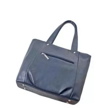 Сумка тоут иск.кожа, отдел на молнии, цвет синий 32х10,5х29