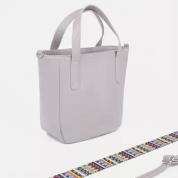 Сумка-тоут Медведково, отдел на молнии, 2 ремня, цвет пудра