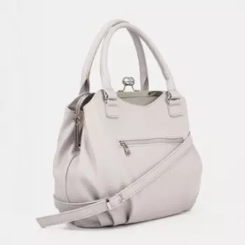 Сумка-тоут на фермуаре, цвет бежевый