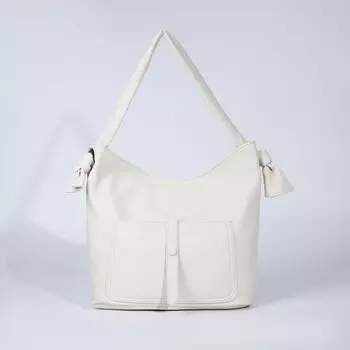 Сумка - мешок женская на молнии, 3333 см, белая