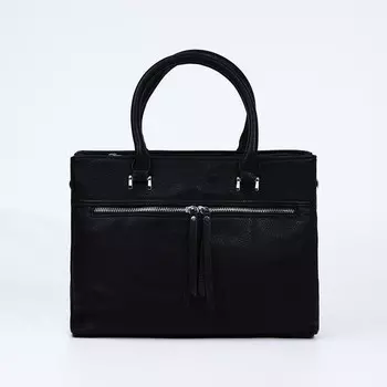 Сумка женская на молнии, цвет чёрный