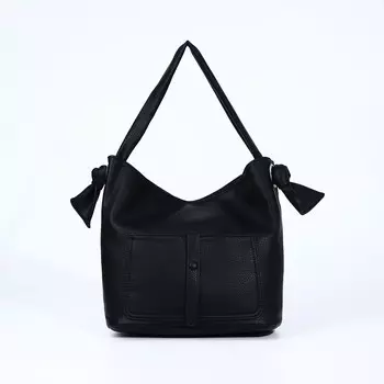 Сумка - мешок женская на молнии, 3333 см, чёрная