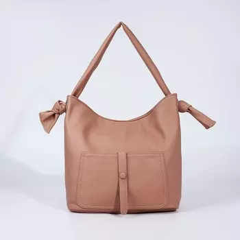 Сумка - мешок женская на молнии, 3333 см, розовая