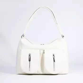 Сумка женская на молнии, цвет белый