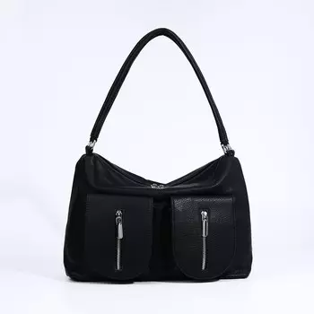 Сумка женская на молнии, цвет чёрный