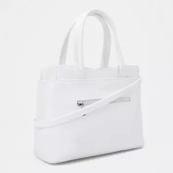 Сумка-тоут на молнии, цвет белый