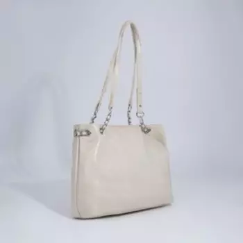 Сумка женская тоут на молнии, 33825 см, однотонная, белая