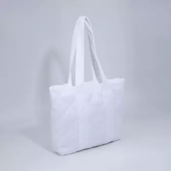 Сумка-шопер женская на молнии, размер 441134 см, однотонная, белая