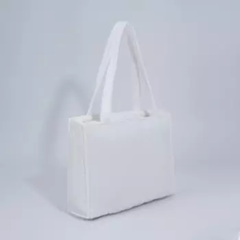 Сумка женская тоут на молнии, 351126 см, со стёжкой, белая