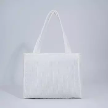 Сумка женская тоут на молнии, 351126 см, со стёжкой, белая