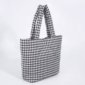 Сумка-тоут на молнии, цвет белый/чёрный