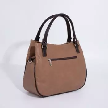 Сумка-тоут на молнии, цвет бежево-коричневый