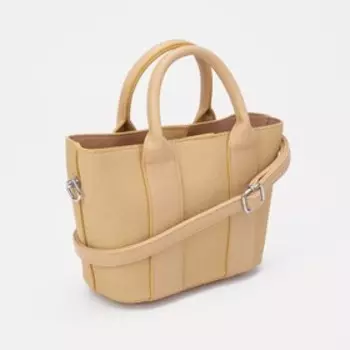 Сумка женская тоут на молнии, 25714 см, однотонная, бежевая