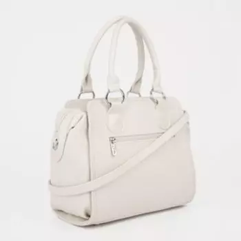 Сумка-тоут на молнии, цвет бежевый