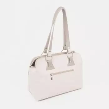 Сумка-тоут на молнии, цвет бежевый