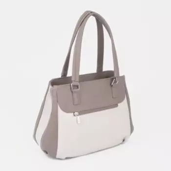 Сумка-тоут на молнии, цвет бежевый