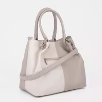 Сумка-тоут на молнии, цвет бежевый