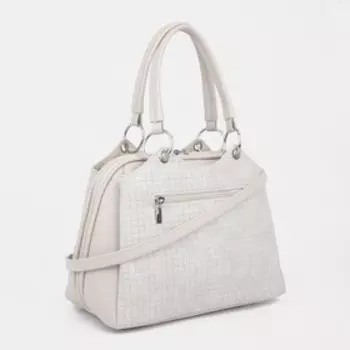 Сумка-саквояж на молнии, цвет бежевый