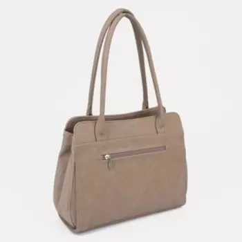 Сумка-тоут на молнии, цвет бежевый