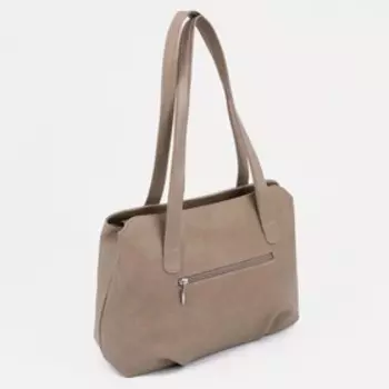 Сумка-тоут на молнии, цвет бежевый