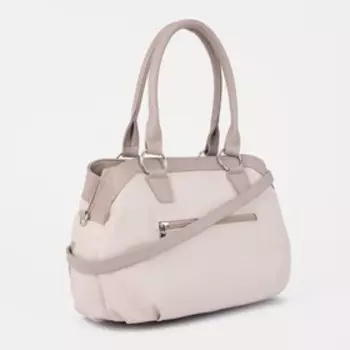 Сумка-тоут на молнии, цвет бежевый