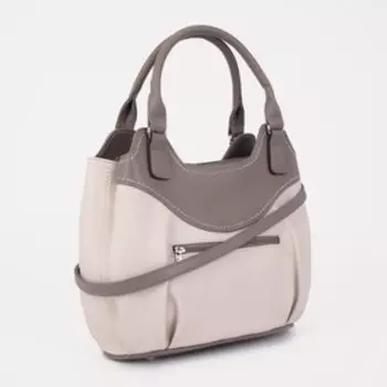 Сумка-тоут на молнии, цвет бежевый