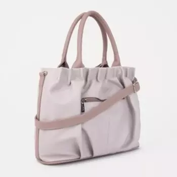 Сумка-тоут на молнии, цвет бежевый