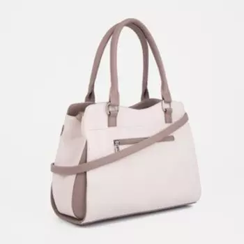 Сумка-тоут на молнии, цвет бежевый