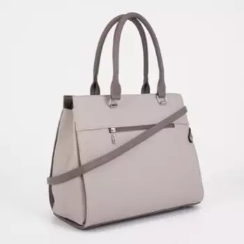 Сумка-тоут на молнии, цвет бежевый