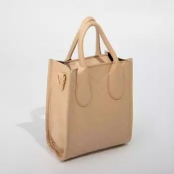 Сумка женская на молнии, цвет бежевый