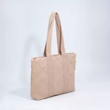 Сумка-шопер на молнии, цвет бежевый