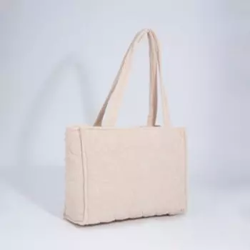 Сумка женская на молнии, цвет бежевый