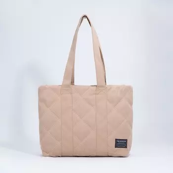 Сумка-шопер на молнии, цвет бежевый