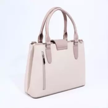 Сумка-тоут на молнии, цвет бежевый