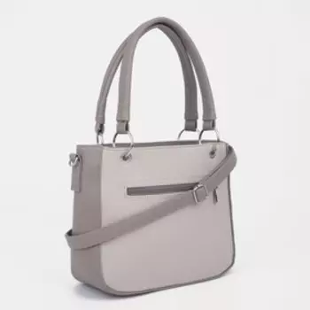 Сумка-тоут на молнии, цвет бежевый/цветы