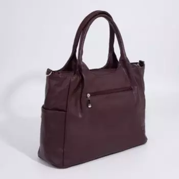 Сумка-тоут на молнии, цвет бордовый