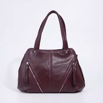 Сумка-тоут на молнии, цвет бордовый