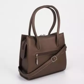 Сумка-тоут на молнии, цвет бронзовый