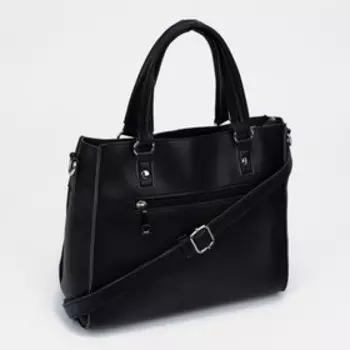 Сумка-тоут на молнии, цвет чёрный