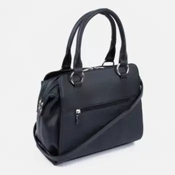 Сумка-саквояж на молнии, цвет чёрный